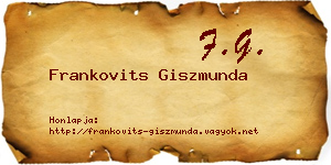 Frankovits Giszmunda névjegykártya